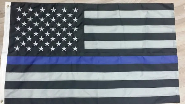 Embroidered Blue Line Flag