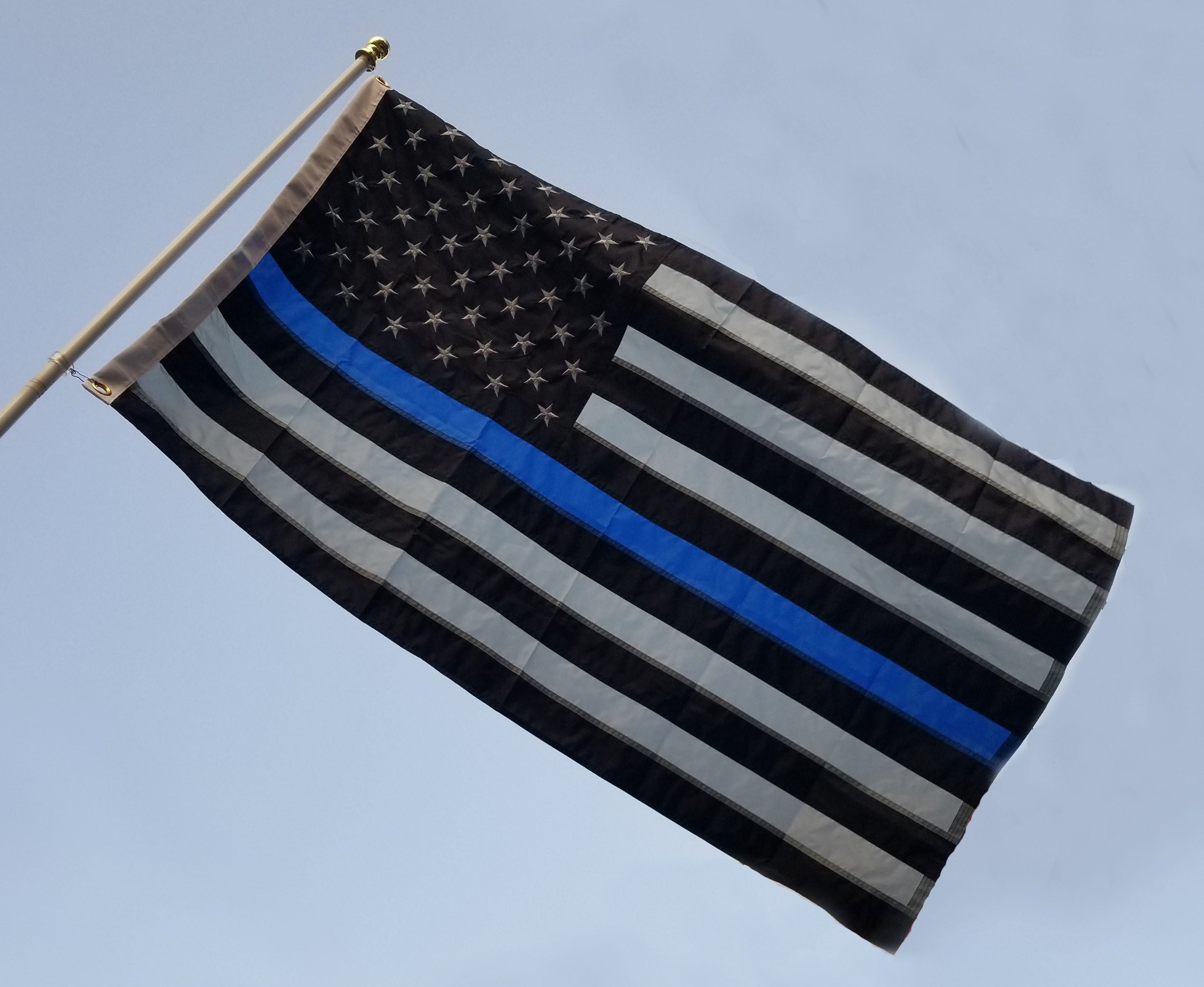 Embroidered Blue Line Flag