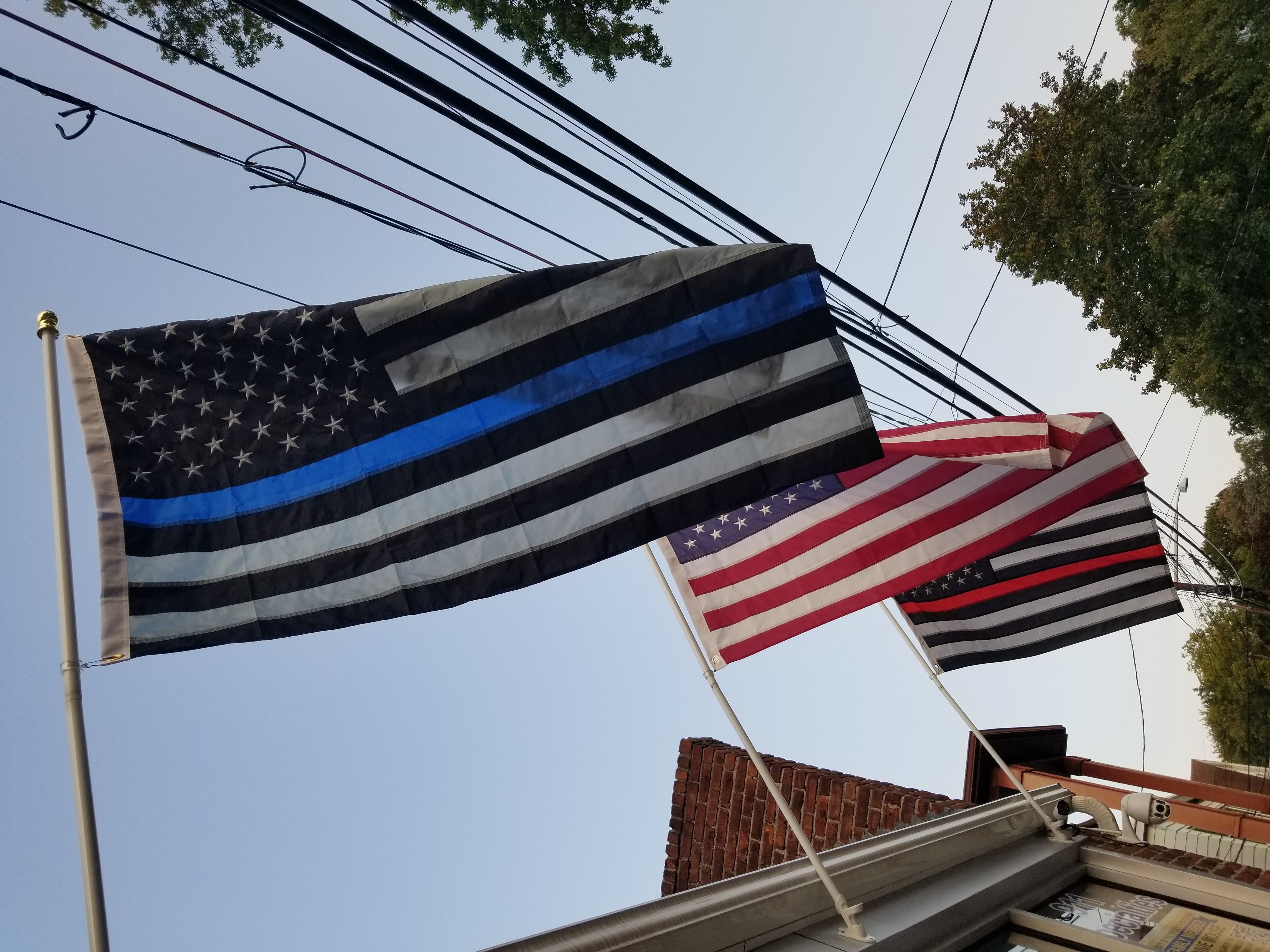 Embroidered Blue Line Flag