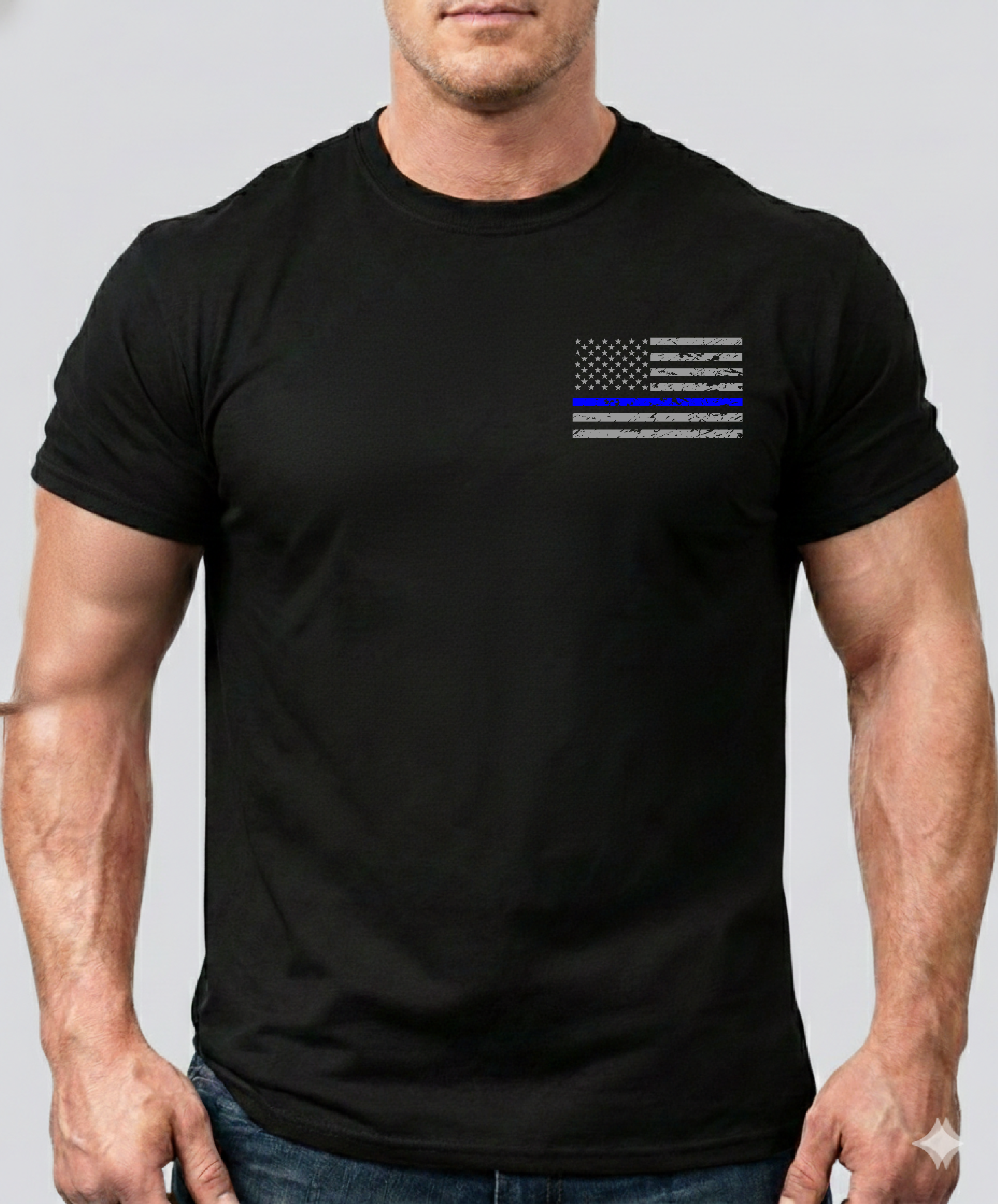 ICE on Back Blue Line Flag Front